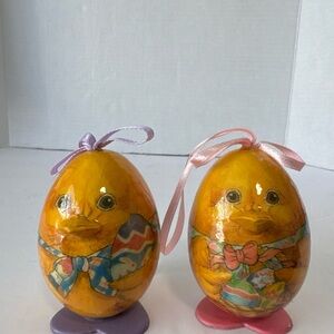 Easter‎ Duck Egg Figurines with Bows